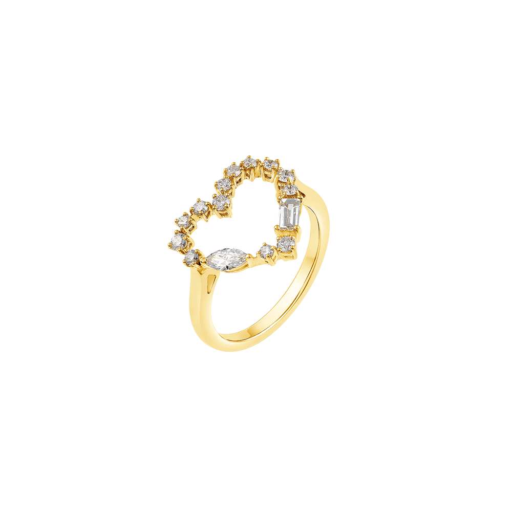 Diamond Heart Ring Gold Image