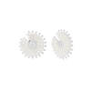 Pearl & Round Diamond Circle Earrings Thumbnail