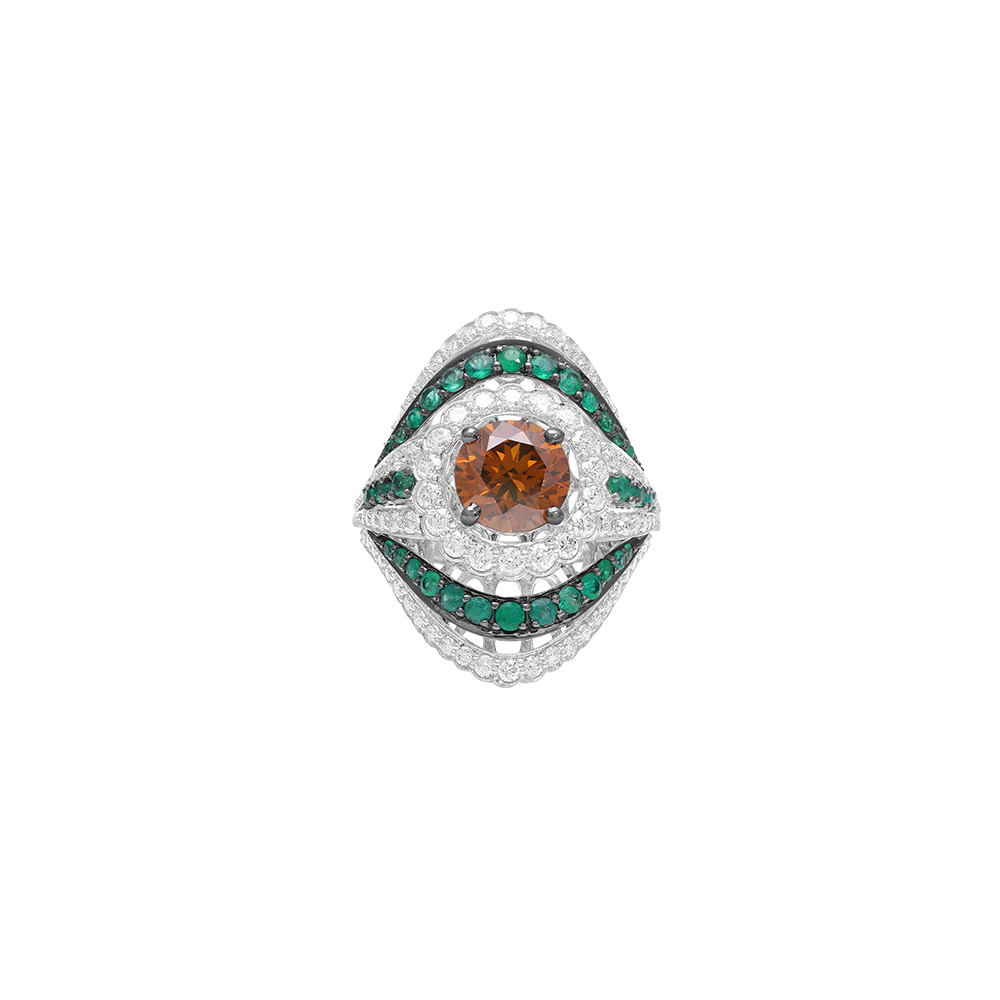 Brown Orange Diamond Ring Image
