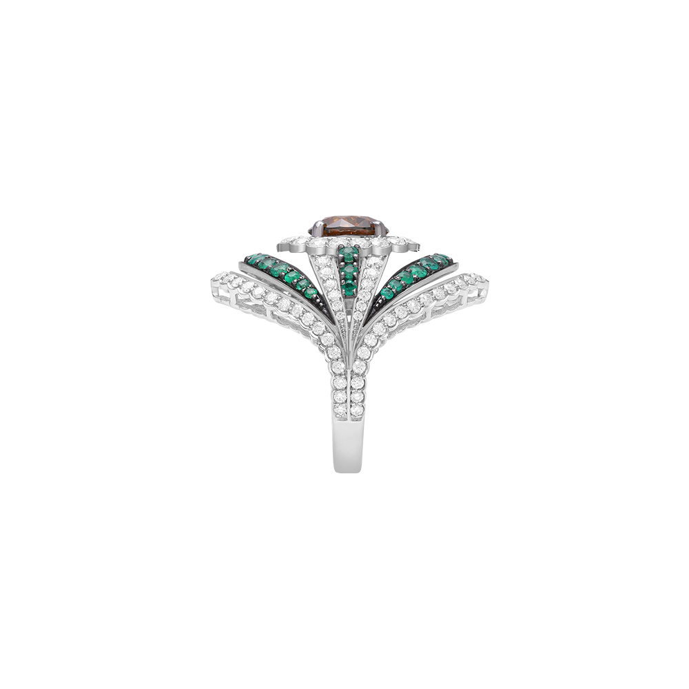 Brown Orange Diamond Ring Image