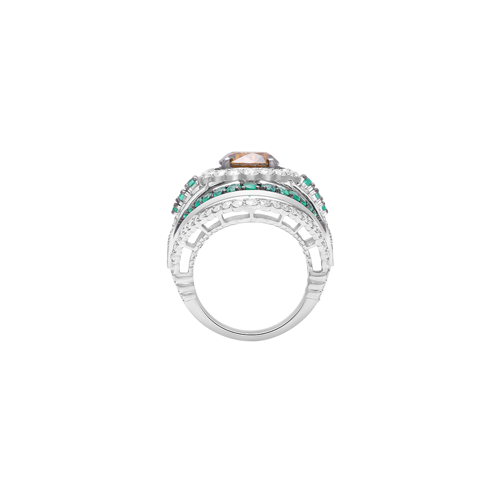 Brown Orange Diamond Ring Image