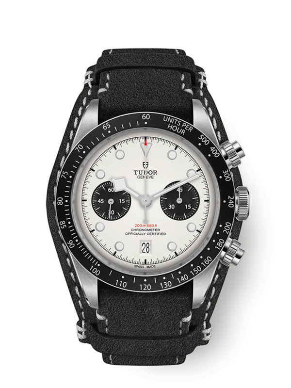 BLACK BAY CHRONO - 41 mm steel case - Black leather bracelet