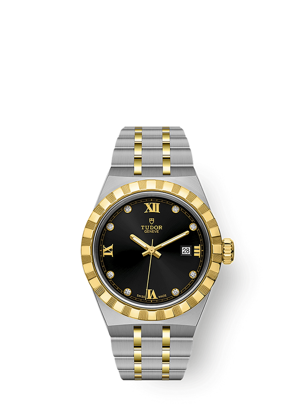 TUDOR ROYAL - 28mm steel case - Yellow gold bezel