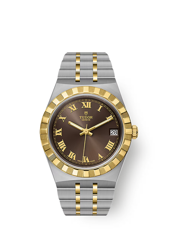 TUDOR ROYAL - 34 mm steel case - Yellow gold bezel