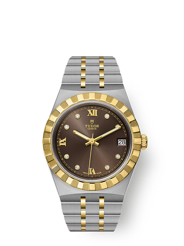 TUDOR ROYAL - 34 mm steel case -  Diamond-set dial