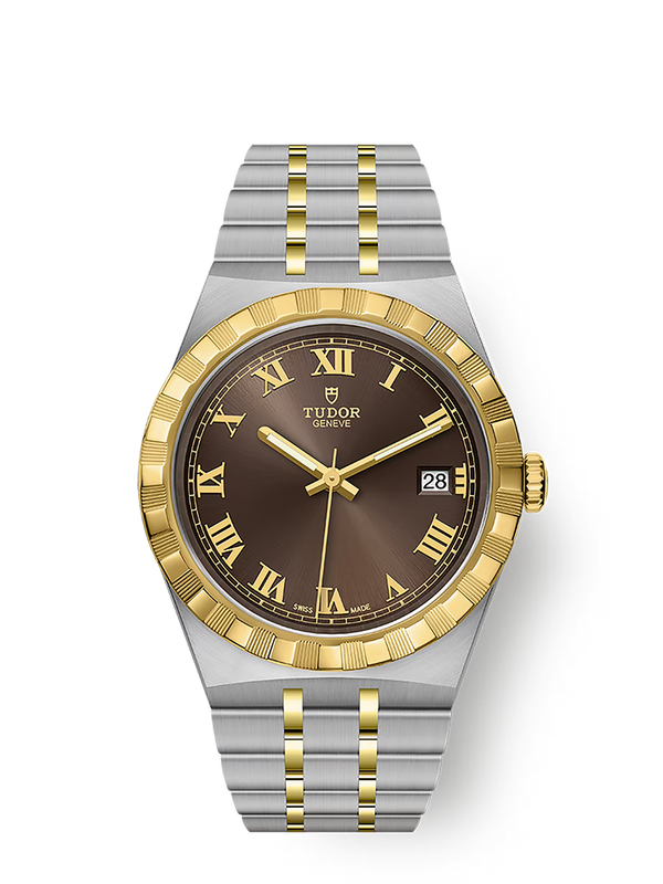 TUDOR ROYAL - 38 mm steel case - Yellow gold bezel