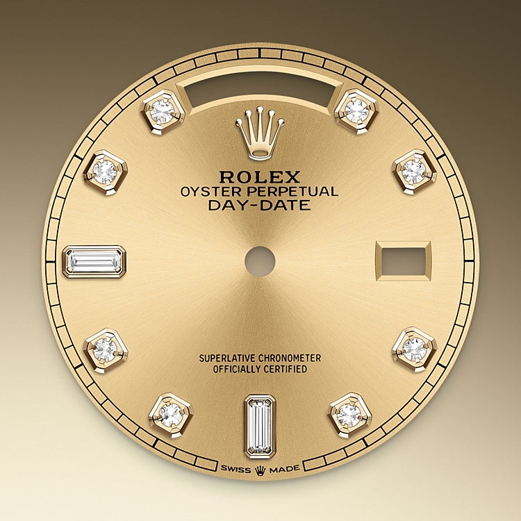 Rolex DAY-DATE Oyster, 36 mm, yellow gold M128238-0008– Dia Precious