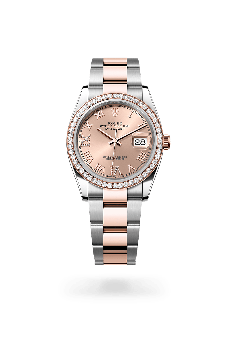 Oyster, 36 mm, Oystersteel, Everose gold and diamonds