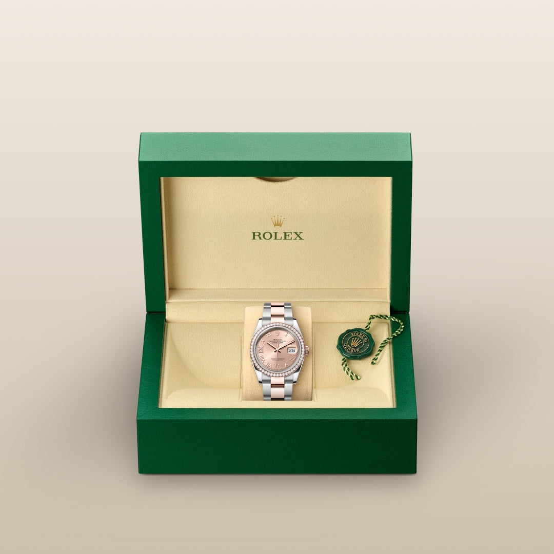 Oyster, 36 mm, Oystersteel, Everose gold and diamonds