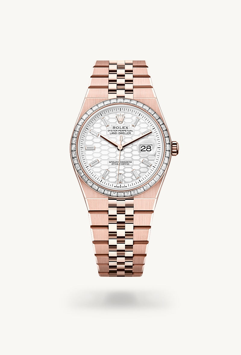 Oyster, 36 mm, Everose gold and diamonds
