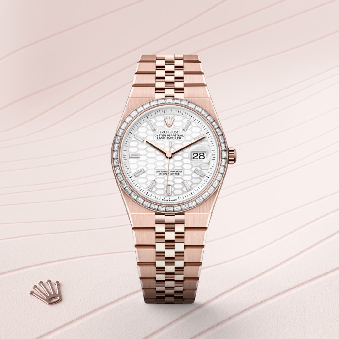 Oyster, 36 mm, Everose gold and diamonds