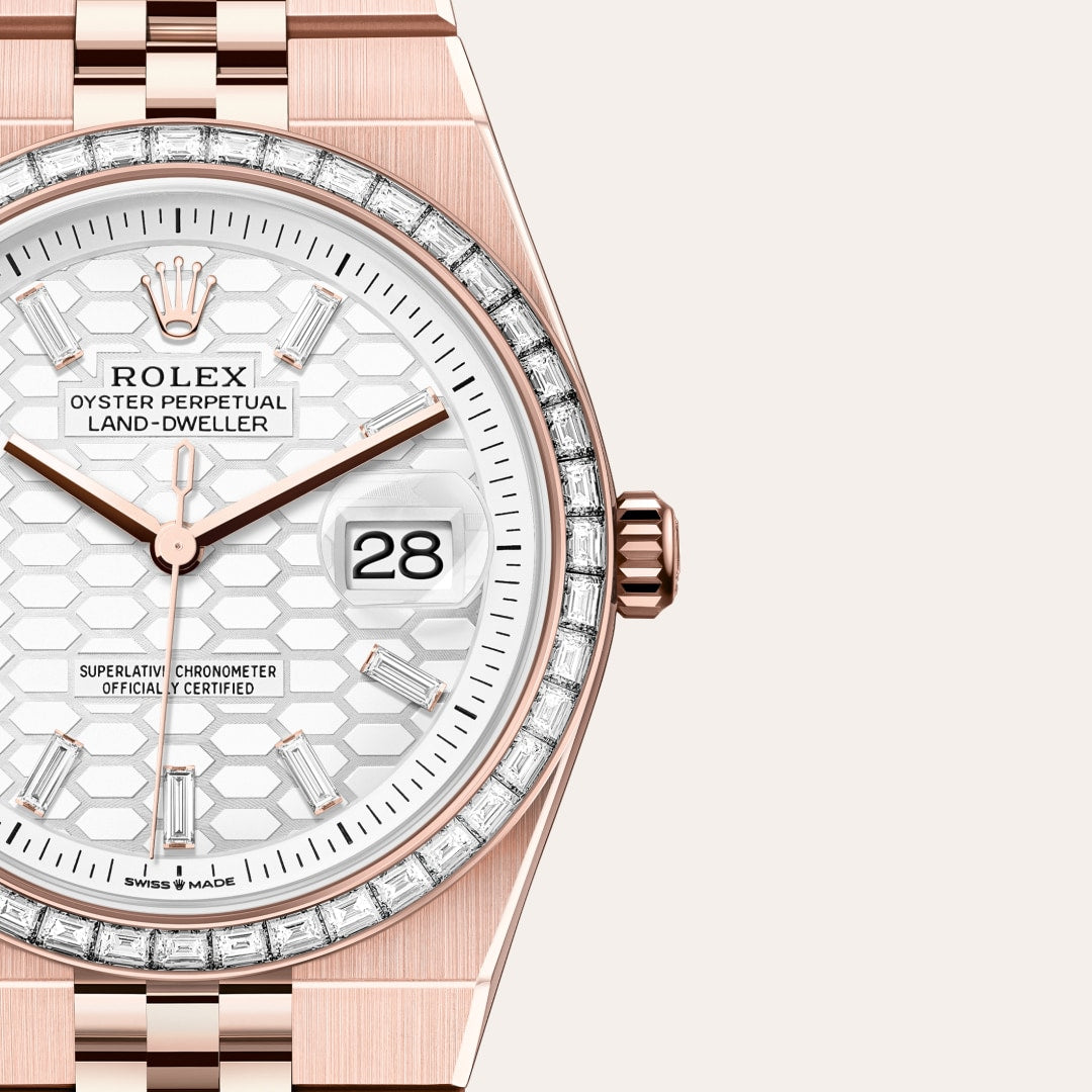 Oyster, 36 mm, Everose gold and diamonds