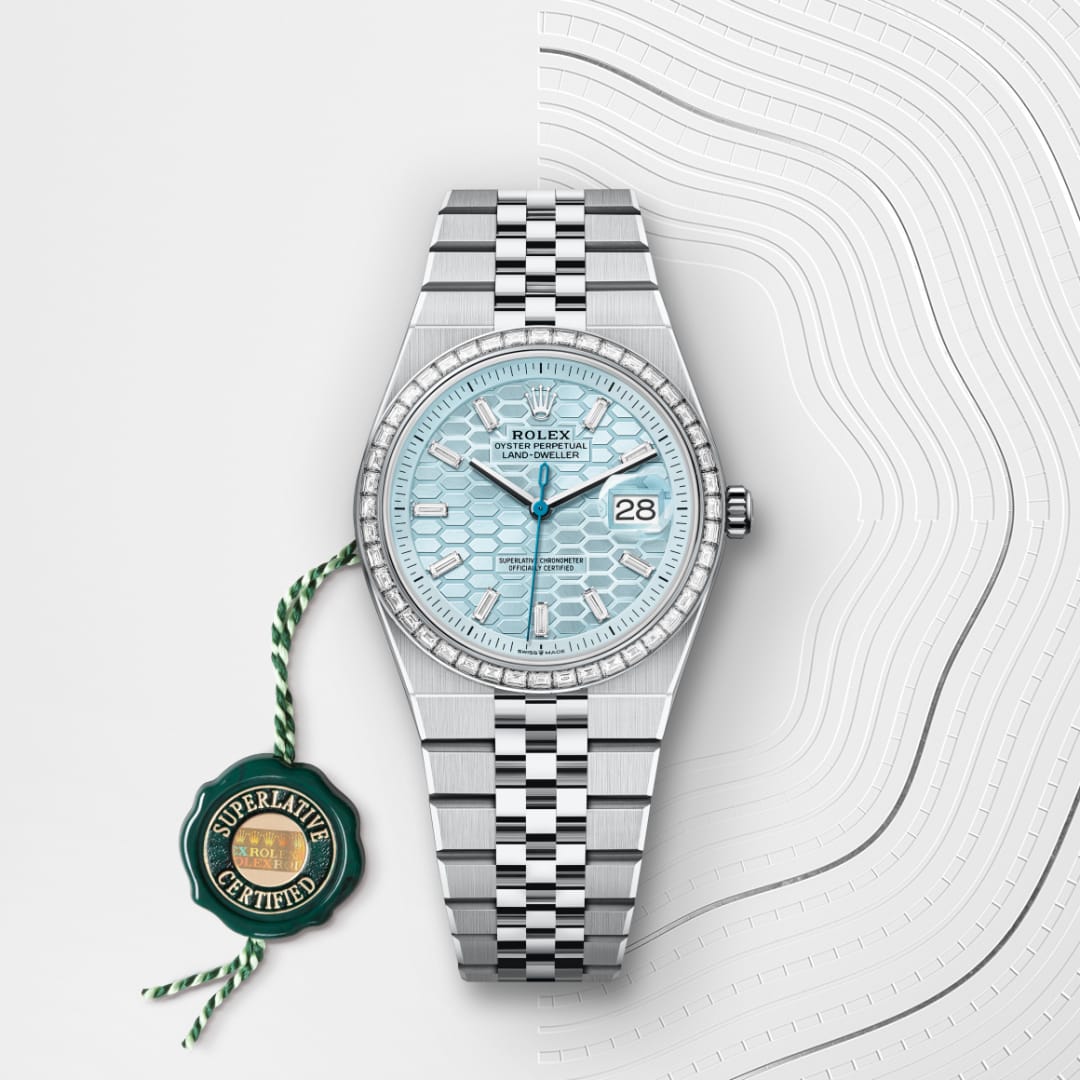 Oyster, 36 mm, platinum and diamonds