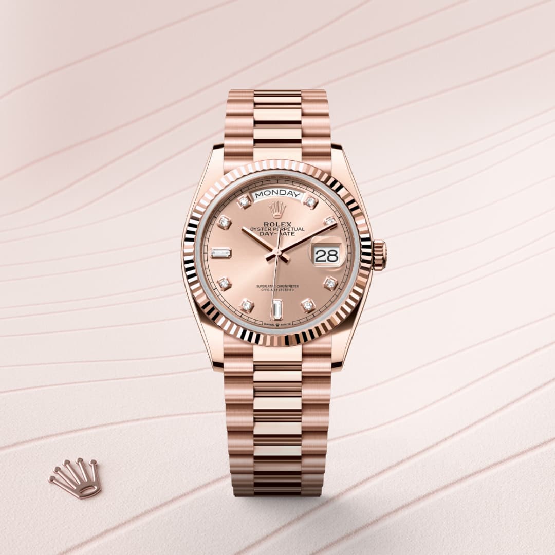 Rolex Day-Date 36 18 ct Everose gold, M128235-0009– DiA