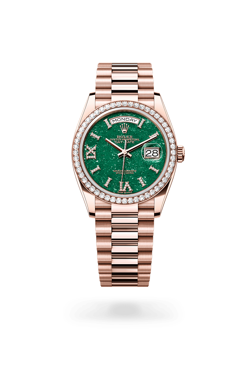 Oyster, 36 mm, Everose gold and diamonds