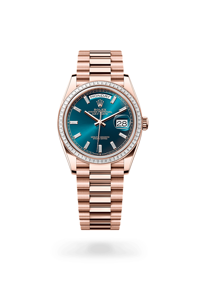 Oyster, 36 mm, Everose gold and diamonds
