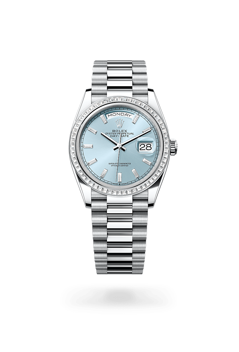 Oyster, 36 mm, platinum and diamonds