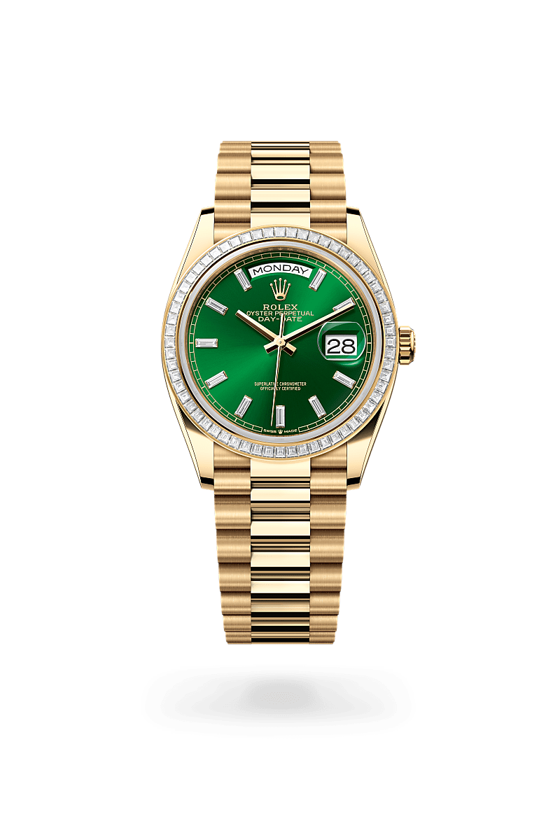 Oyster, 36 mm, yellow gold and diamonds
