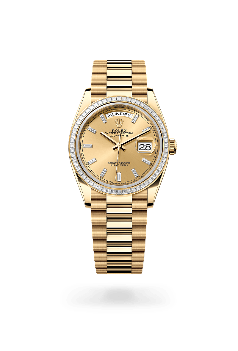 Oyster, 36 mm, yellow gold and diamonds