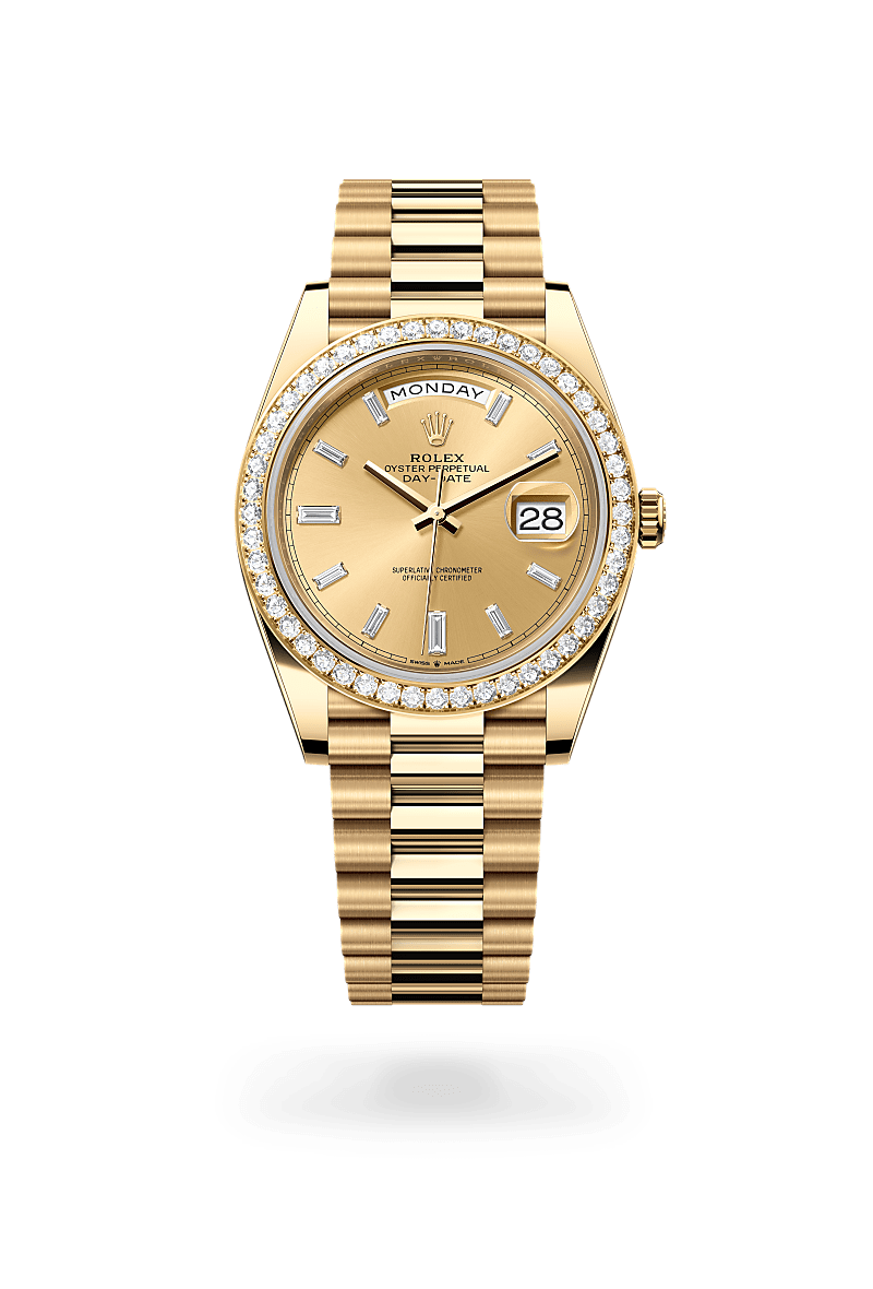 Oyster, 40 mm, yellow gold and diamonds