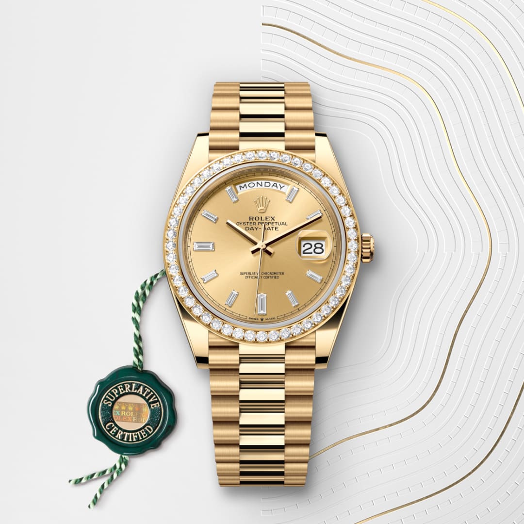 Oyster, 40 mm, yellow gold and diamonds