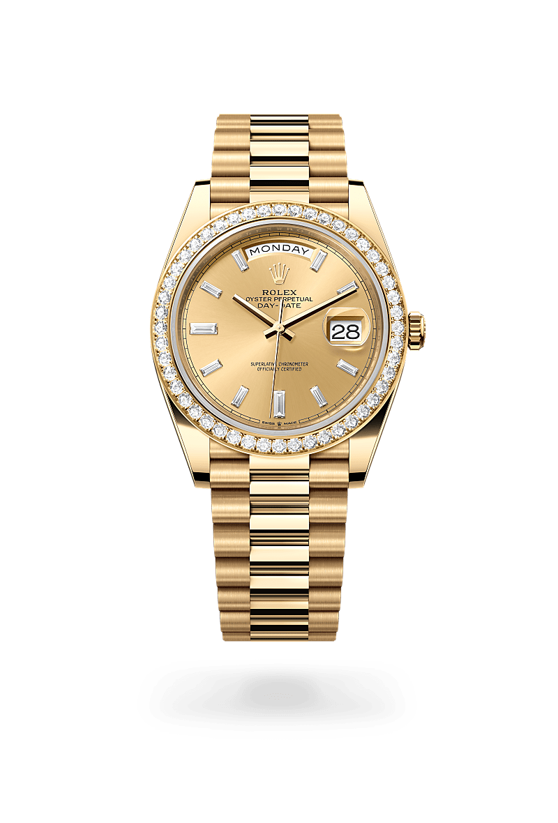 Oyster, 40 mm, yellow gold and diamonds