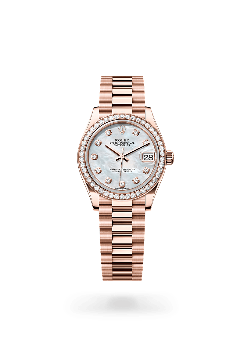 Oyster, 31 mm, Everose gold and diamonds