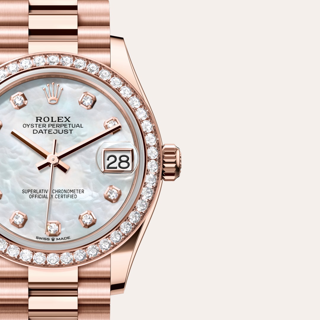 Oyster, 31 mm, Everose gold and diamonds