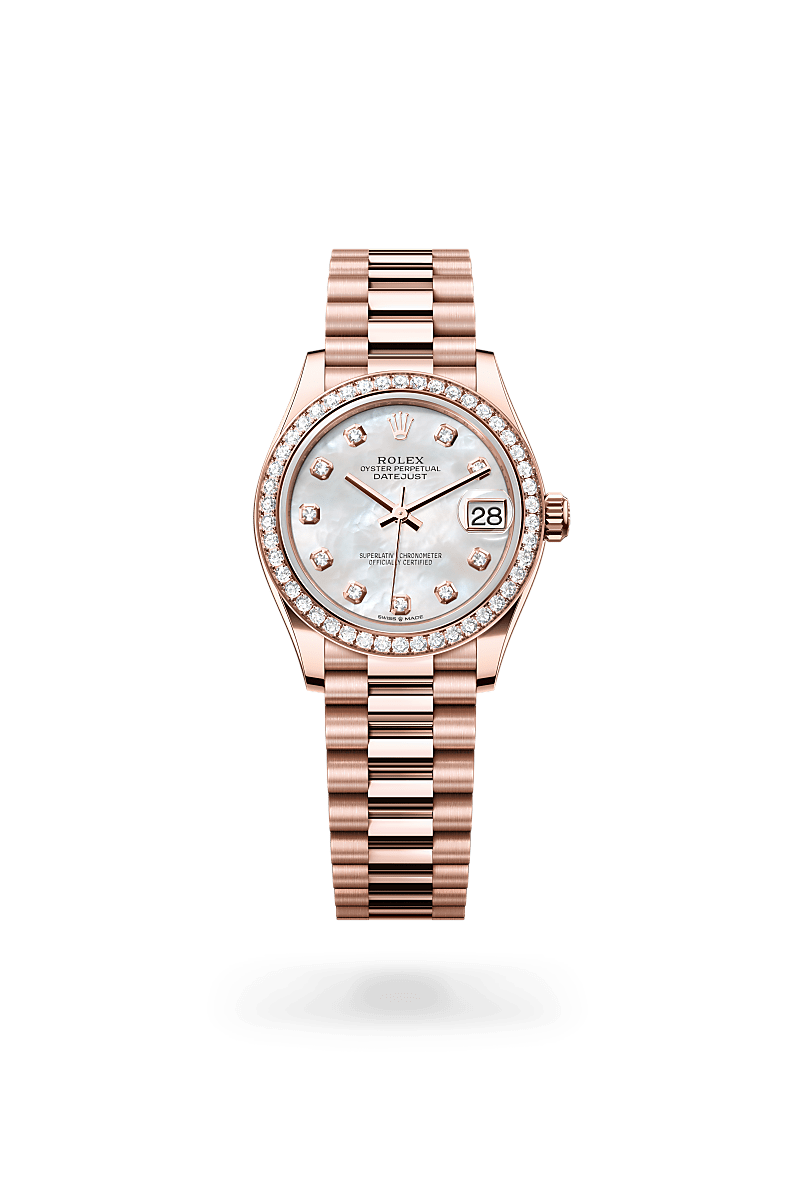 Rolex DATEJUST Oyster, 31 mm, Everose gold and diamonds M278285RBR