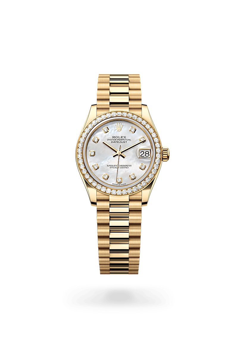 Oyster, 31 mm, yellow gold and diamonds