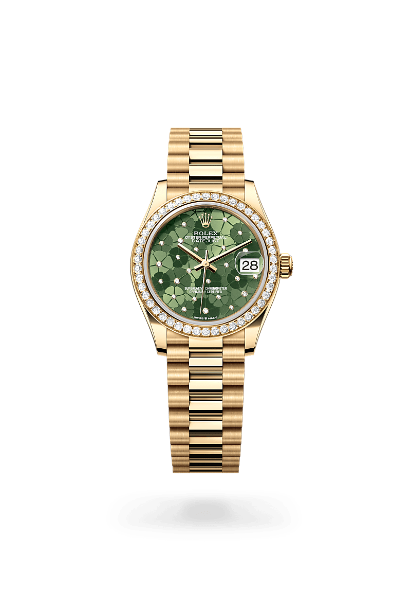 Oyster, 31 mm, yellow gold and diamonds
