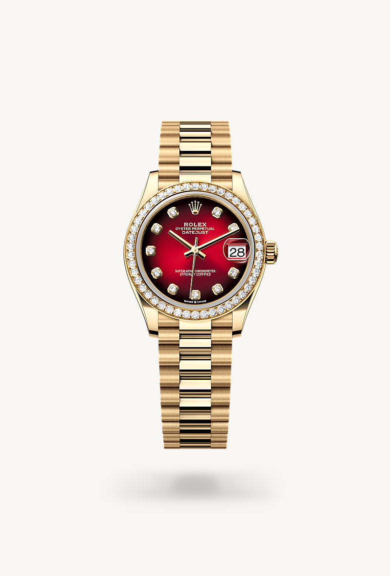 Oyster, 31 mm, yellow gold and diamonds