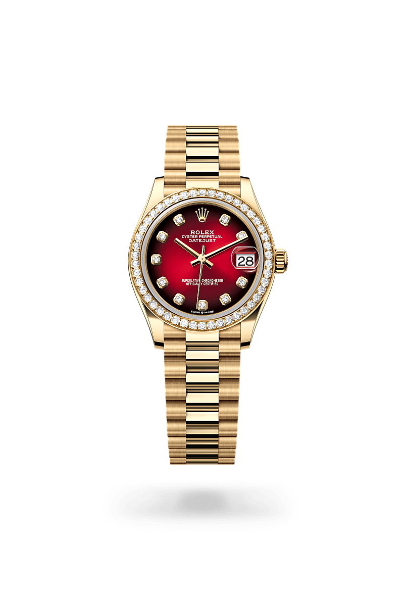 Oyster, 31 mm, yellow gold and diamonds