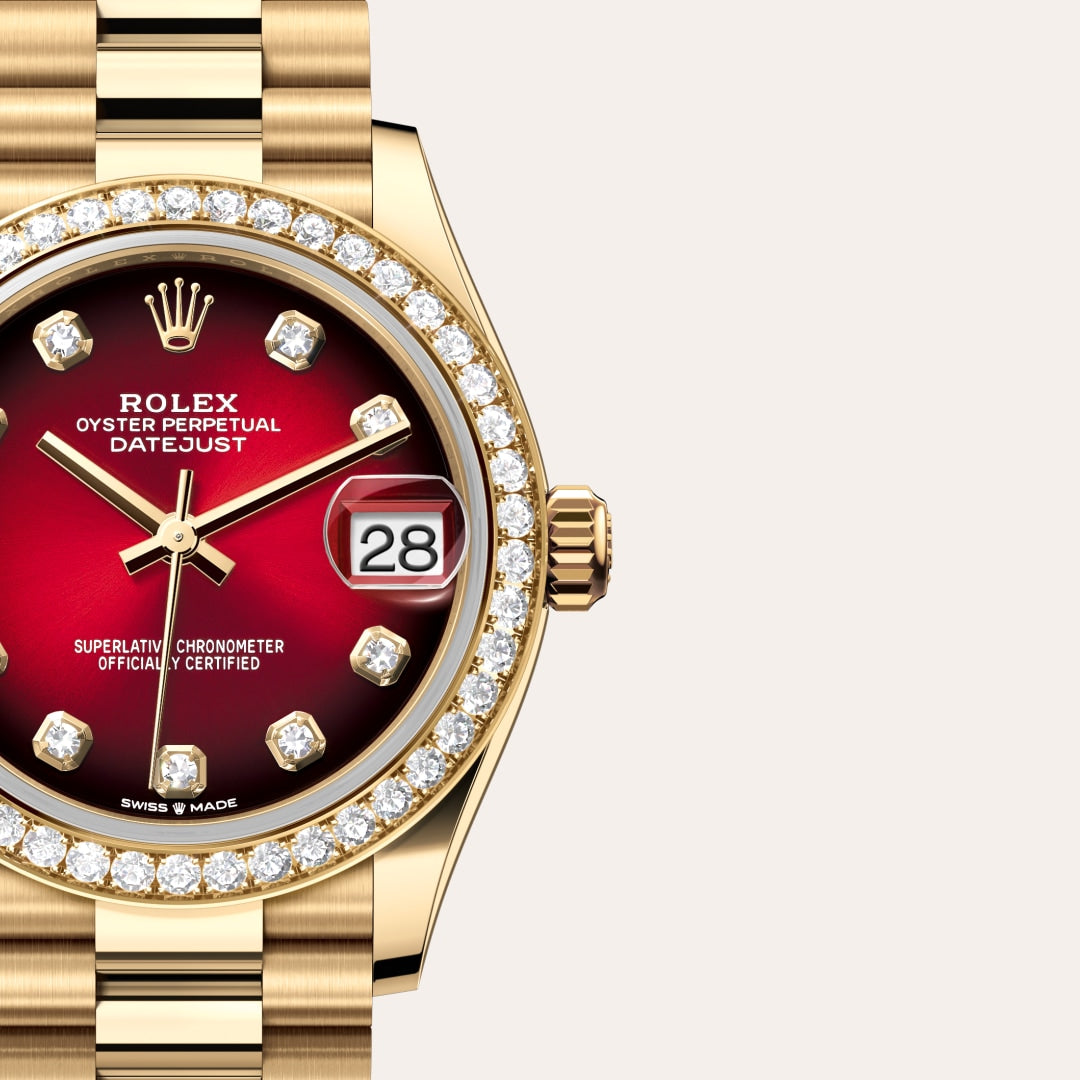 Oyster, 31 mm, yellow gold and diamonds