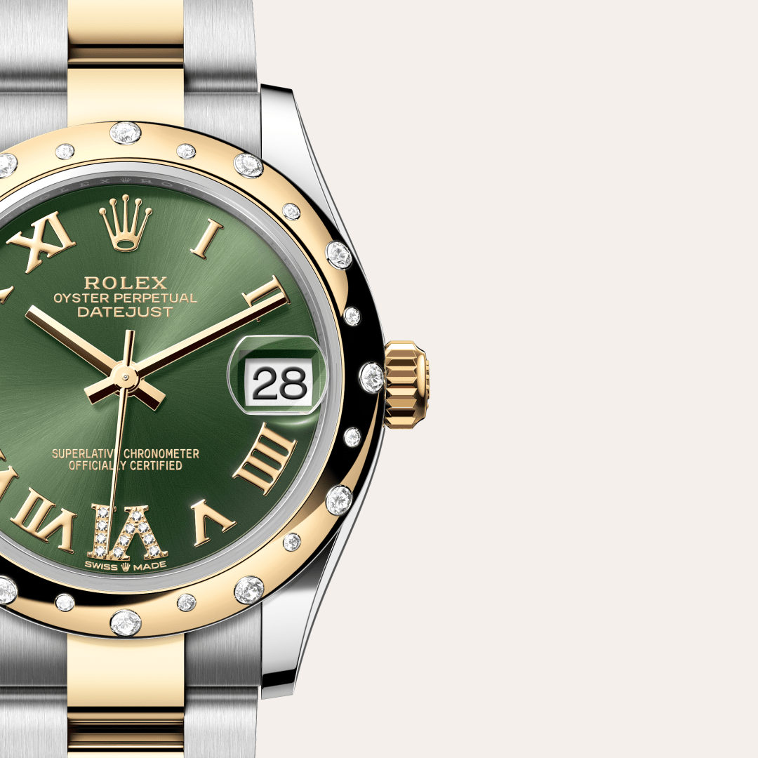 Oyster, 31 mm, Oystersteel, yellow gold and diamonds
