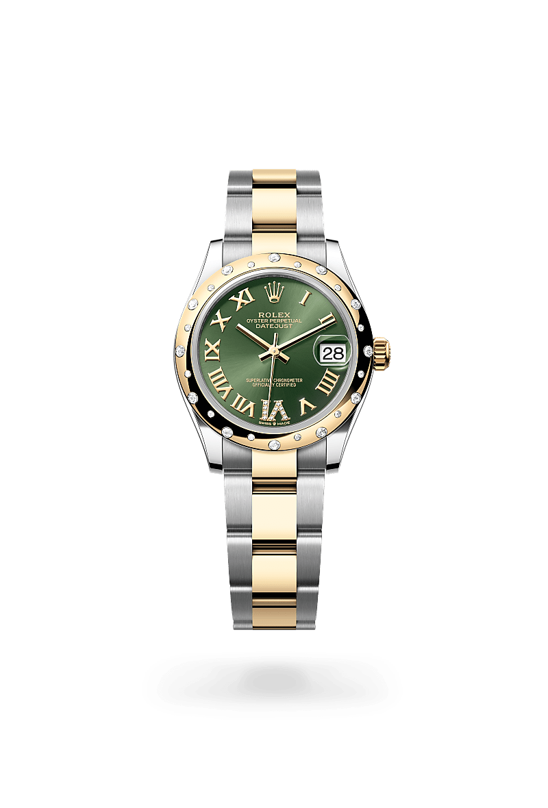 Oyster, 31 mm, Oystersteel, yellow gold and diamonds