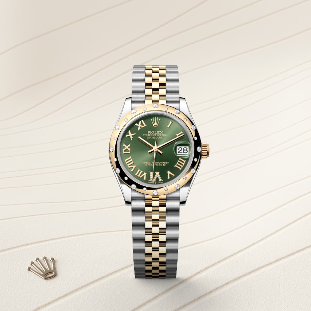 Oyster, 31 mm, Oystersteel, yellow gold and diamonds