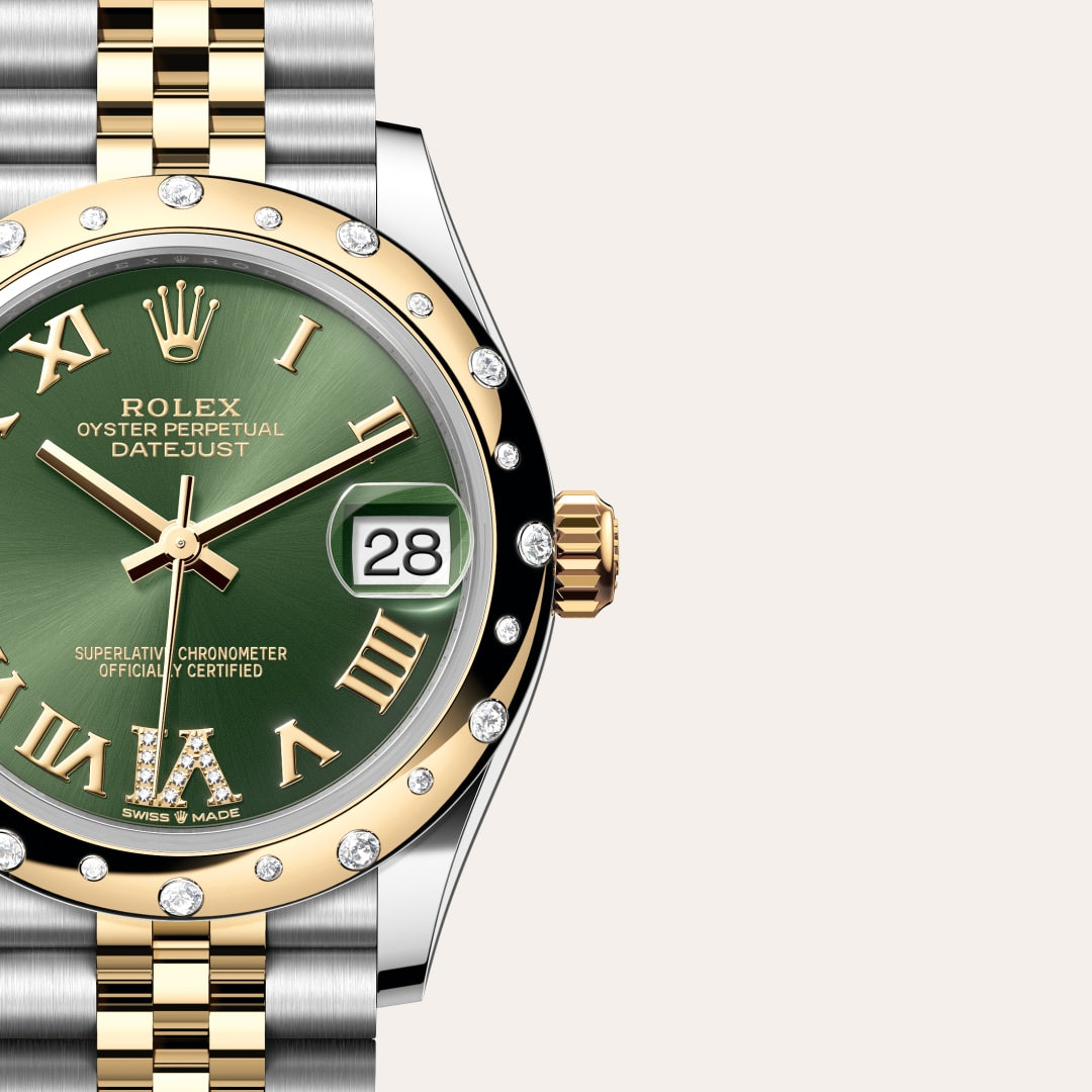 Oyster, 31 mm, Oystersteel, yellow gold and diamonds