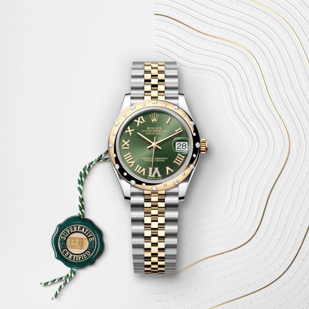 Oyster, 31 mm, Oystersteel, yellow gold and diamonds