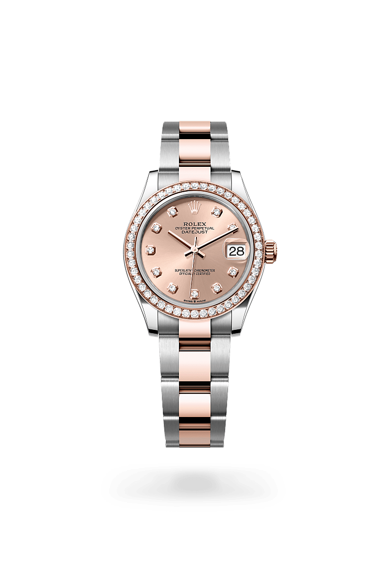 Oyster, 31 mm, Oystersteel, Everose gold and diamonds