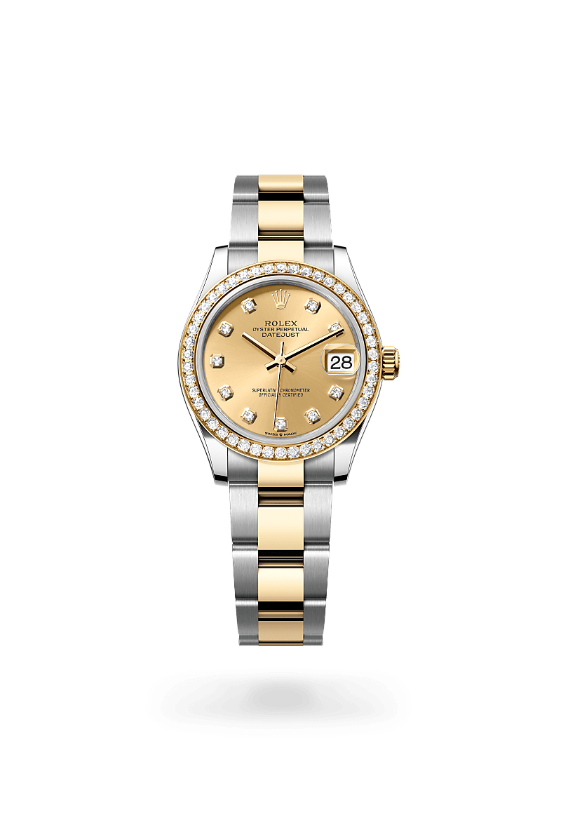 Oyster, 31 mm, Oystersteel, yellow gold and diamonds