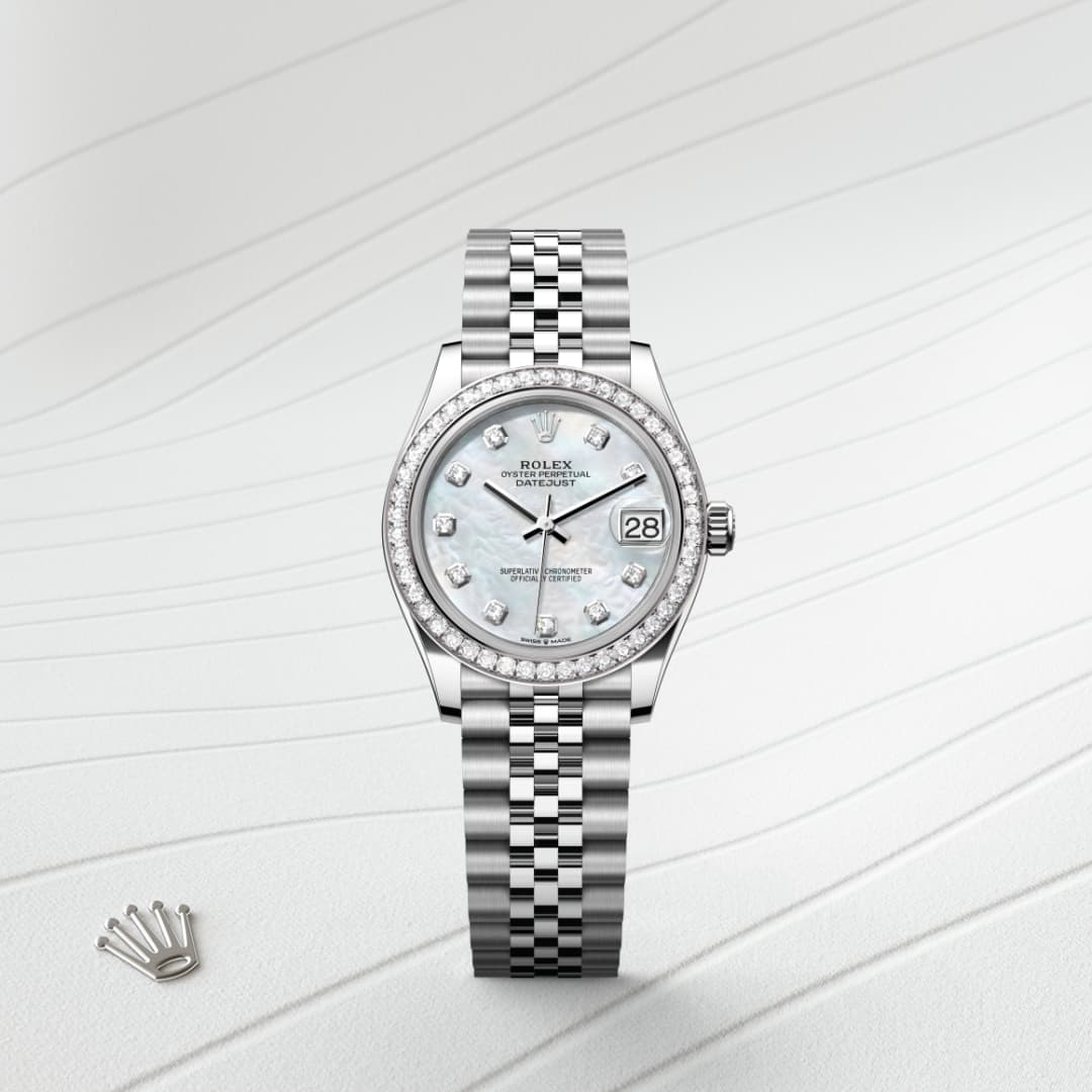Oyster, 31 mm, Oystersteel, white gold and diamonds