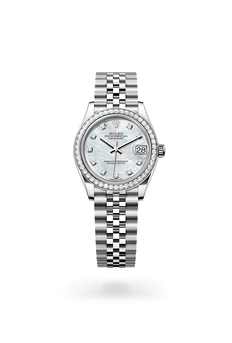 Oyster, 31 mm, Oystersteel, white gold and diamonds