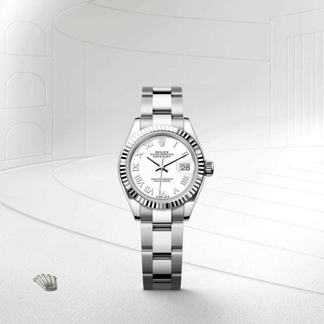 Oyster, 28 mm, Oystersteel and white gold