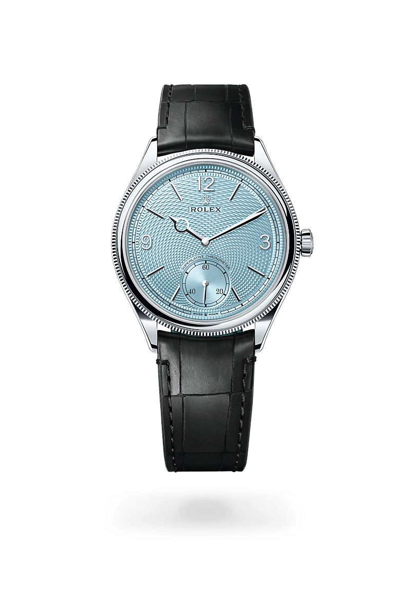 39 mm, platinum, polished finish