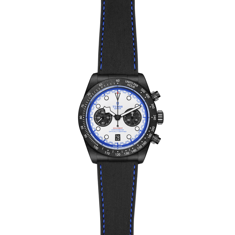 BLACK BAY CHRONO - 42mm black carbon fibre case - "Racing white" dial