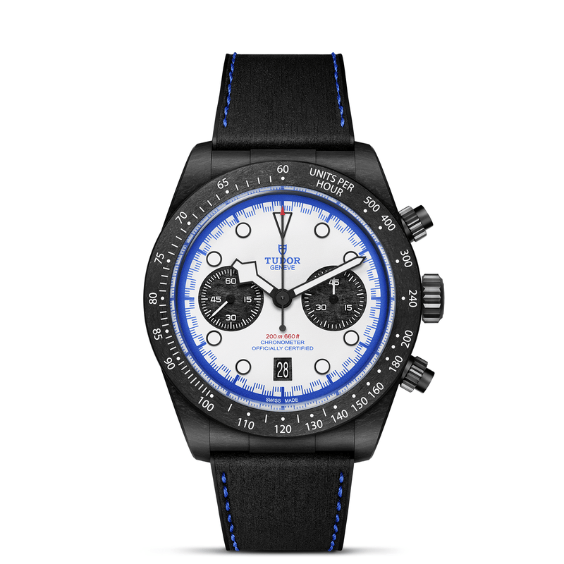 BLACK BAY CHRONO - 42mm black carbon fibre case - "Racing white" dial