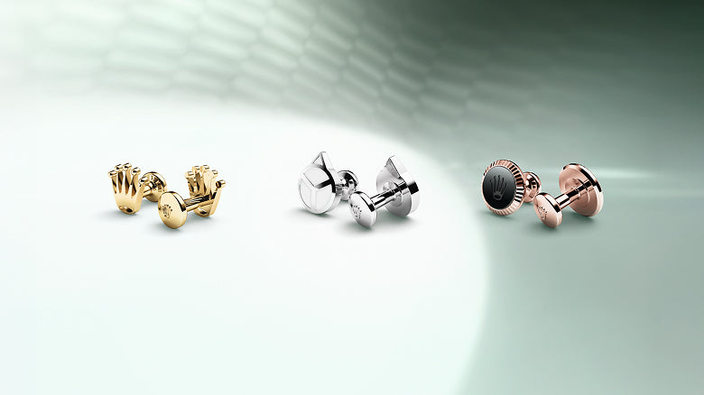 Rolex Cufflinks displayed