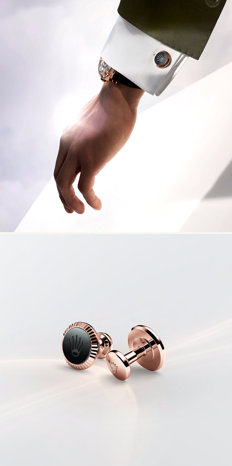 Rolex Cufflinks displayed