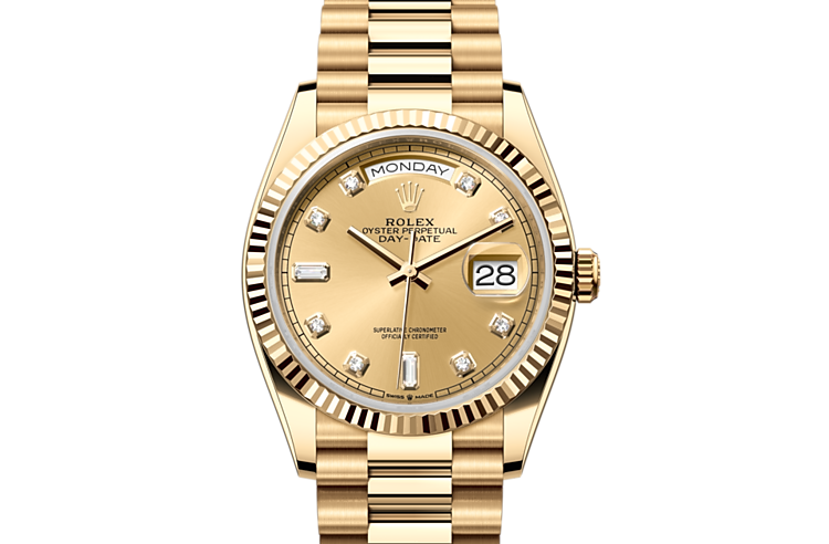 Rolex DAY-DATE Oyster, 36 mm, yellow gold M128238-0008– Dia Precious